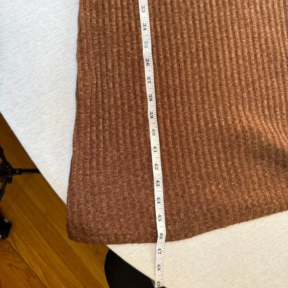 ASTR the Label Rust Brown Ribbed Knit Square Neck Side Slit Midi Dress Medium - Picture 5 of 5